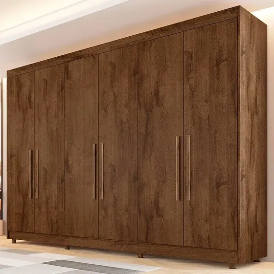 Guarda-roupa Casal Europa Palermo Com 6 Portas E 6 Gavetas Brauna