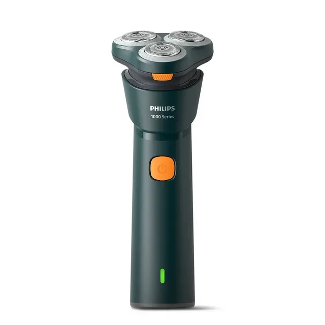 Barbeador Elétrico Philips Shaver Série 1000 Para Uso Seco E Úmido, Lâminas Powercut, Cabeças Flutuantes 3d, Modo De Operação De 35 Minutos S1882/00 Verde-escuro 5v