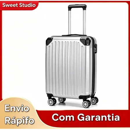 Mala De Bordo Aj Shops Prateada Abs Com Rodas Removíveis De 360° Para Viagem Prateado Mala 2075
