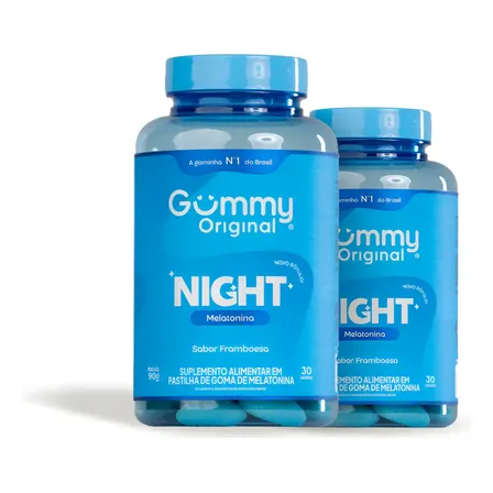 Kit Gummy Night Melatonina Sabor Framboesa