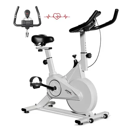 Bicicleta Spinning Joyfox Fit com Resistência Mecânico e Volante de 8kg, Branco