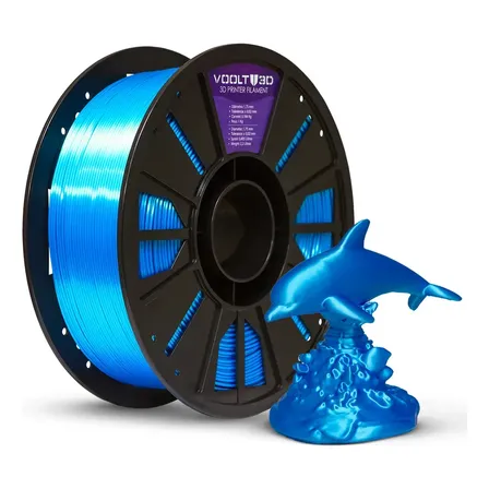 Filamento Voolt3d Pla 1.75mm V-silk High Speed Cor Azul Sky
