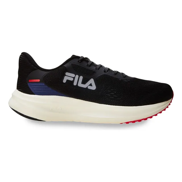 Tênis De Corrida Masculino Fastness Fila Preto Vermelho Escuro Cinza Lisa 41 Br