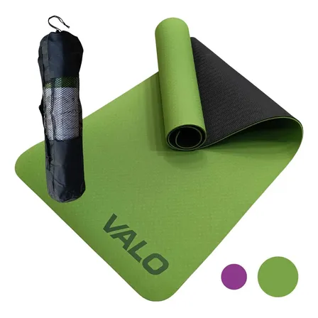 Tapete De Yoga Mat Pilates Exercícios Tpe Antiderrapante 6mm Cor Verde E Preto