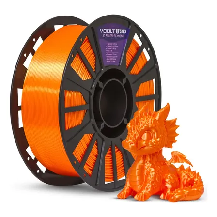 Filamento PLA V-Silk Voolt3D Laranja Vsilk, 1kg e 1.75mm