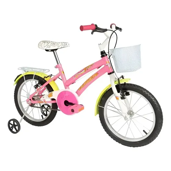Bicicleta Infantil Femenino Verden Lolla Aro 16 Com Cestinha Cor Rosa