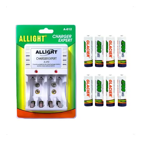 Kit 8 Pilhas Sellerex Recarregáveis Aa + Carregador Bivolt Rápido
