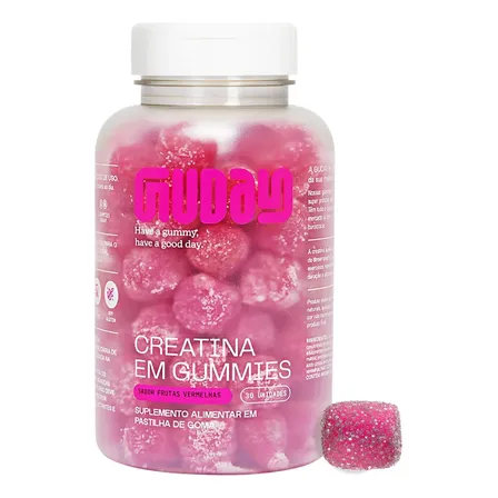 Creatina Monohidratada Gummies Guday 30 Unidades Sabor Frutas Vermelhas