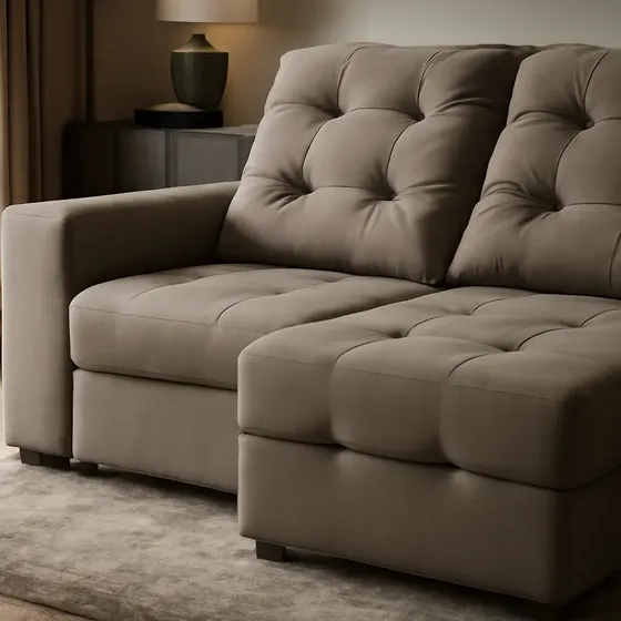 Sofá 4 Lugares Bonno Com Assento Retrátil 230cm Linoforte Capuccino