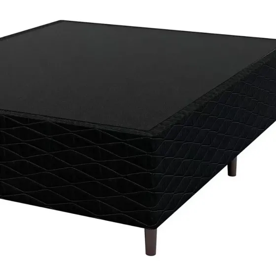 Base Box Para Colchão De Casal New Italia Black Umaflex Preto
