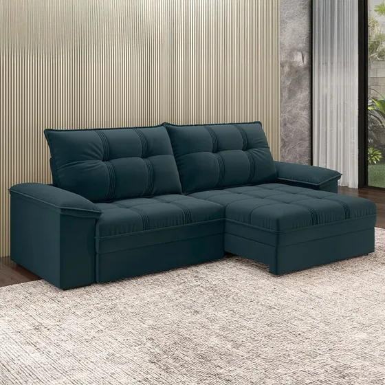 Sofá 4 Lugares Luizzi Besthouse Califórnia Slim Soft Petr?leo