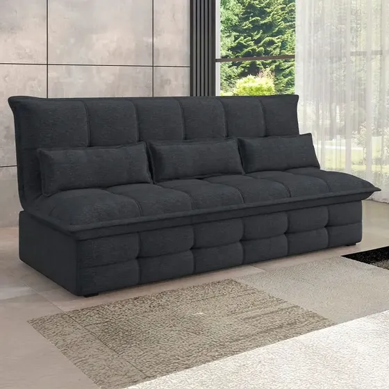 Sofá-cama 2 Lugares Besthouse Monalisa Revestido Luizzi Chumbo