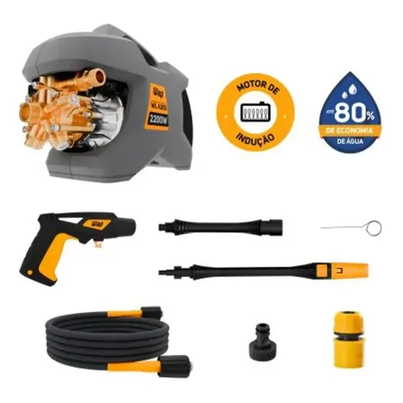 Lavadora De Alta Pressão Wap Wl 4200 5 Pistões 2200w 1305psi 510l/h Com Jato Regulável E Motor De Indução 220v Cinza 60 Hz