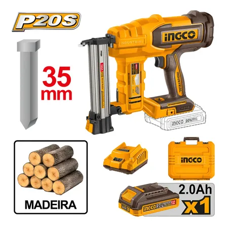 Pinador 20v 18ga 35mm 1x 2ah Bivolt Cbnli2008-9 Ingco 127/220v