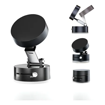 Suporte Magnético Veicular Altomex Cinza Rotativo 360° Ventosa À Vácuo Cinza-escuro