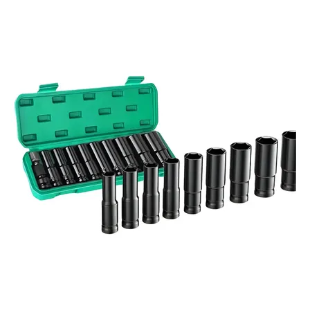 Jogo De Soquete Sextavado Longo 1/2 8-24mm Impacto Cr-mo 10 Peças Idea+pro Verde-escuro