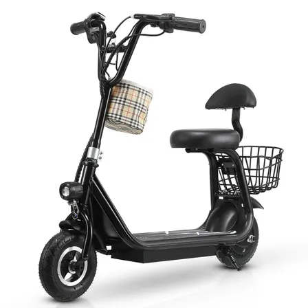 HONEYWHALE JL005 Patinete Elétrico Infantil, 350W-18KM/H-10KM-80KG, Velocidade-Autonomia-Juvenil-de-Bluetooth-Carge, Scooter Eletrica com Banco, 8 Inch Pneus Sólidos, Honey Whale (36V 3,6AH) Preto
