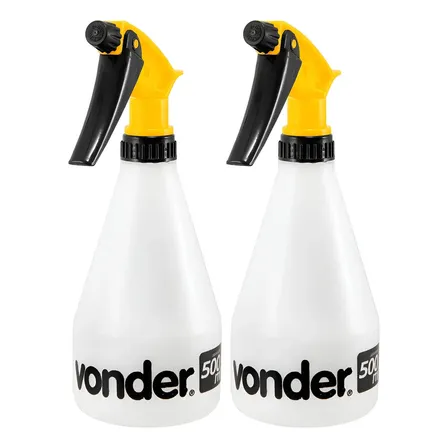 Kit 2un: Pulverizador Manual 500ml Pu 500 Vonder Borrifador Branco