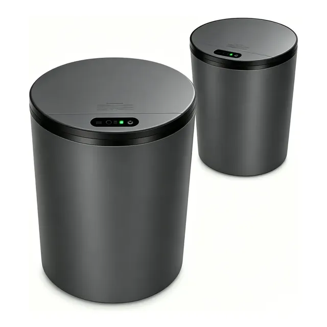 Lixeira Inteligente Sensor Automático 16l Cor cinza Recarregável Smart Banheiro E Cozinha Moderna