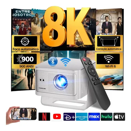 Projetor Magcubic Hy350max Smart Com Android, Wi-fi E Bluetooth Para Filmes Em 8k Branco 127/220v