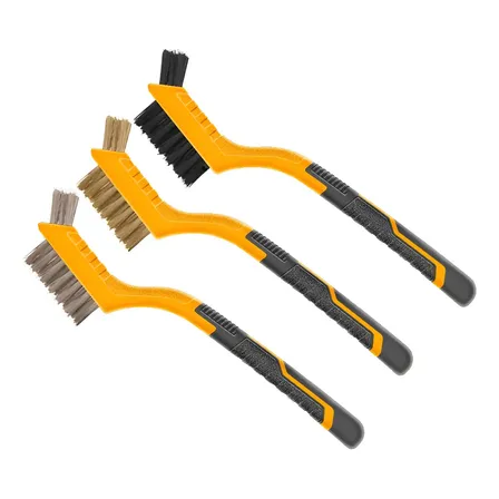 Jogo Escova De Aço, Latão E Nylon Com Cabo 3 Peças Ingco