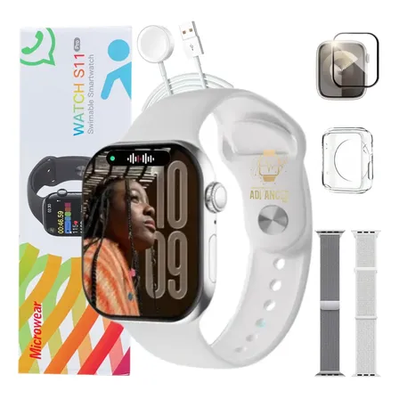 Smartwatch Microwear S11 Pro Amoled 47mm Gps Nfc Whatsapp Prata SMARTWATCH ADVANCED PRO