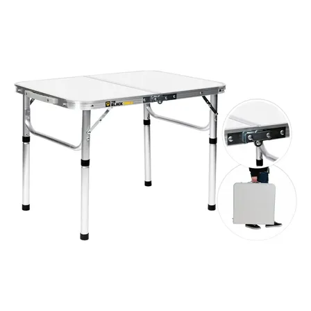 Mesa Pequena Dobrável Camping Alumínio 90x60cm Vira Maleta Branco The Black Tools