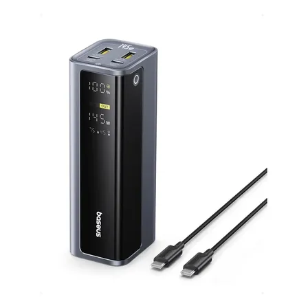 Bateria Power Bank Baseus Gp12 145w, Carregamento Rápido, 20800 Mah Cinza