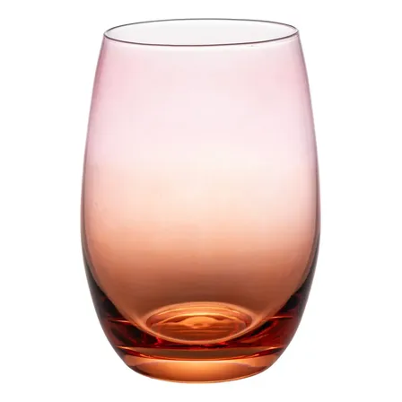 Jogo 4 Copos Canon Em Vidro Laranja/rosa 510ml -l Hermitage