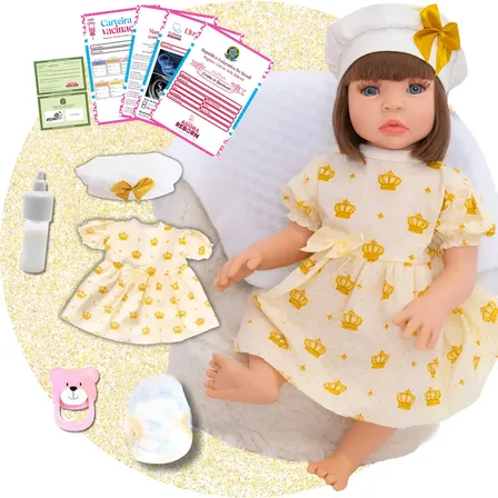 Boneca Bebê Reborn Silicone Realista Pode Dar Banho