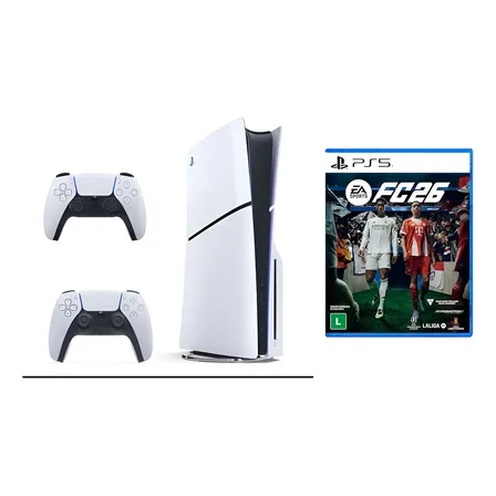 Console Playstation 5 Slim Fisico -2 Controles Ps5 Nacional Branco
