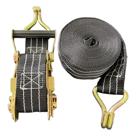 Kit Cinta 20 Metros Catraca Gancho 3 Ton Amarração Carga Preto