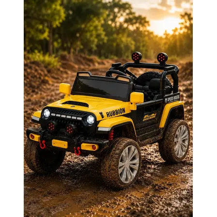 Jipe Elétrico Bang Toys Iron Climber 12V Amarelo 3 a 5 Anos Com Controle
