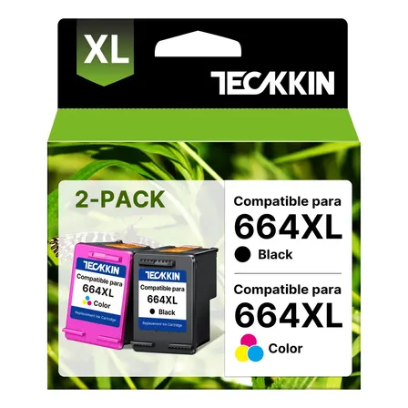 Kit 2 De Tinta Para 664xl Para Hp Para 664 Xl Preto E Color Para 664xl Preto + Para 664xl Tricolor para HP Deskjet Ink Advantage 1115/1118/2135/2136/2138/2675/2676/2677/2678 /3635/3636/3638/3700/3775