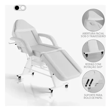 Maca Poltrona Fixa Podologia Estetica Spa Maca Tatuagem Abertura Facial Branco