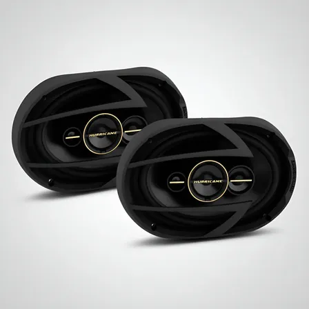 Par Alto Falante Quadriaxial Hurricane Aurum 260w Rms Preto