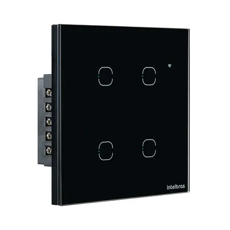 Interruptor Touch Inteligente 4 Teclas Eiw 1004 Intelbras Preto 127/220v