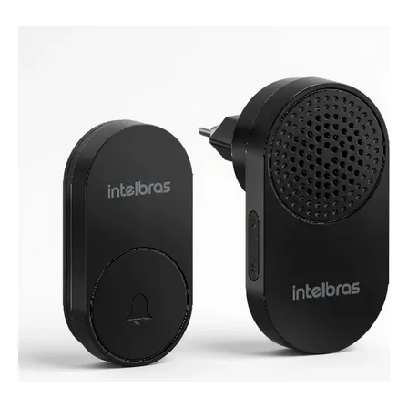 Campainha Intelbras Cik 102 Sem Fio Não Precisa De Bateria ! Preto
