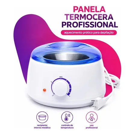 Panela Cera Quente Aquecedor Elétrica Depilação Termocera Bmed 127/220v Branco