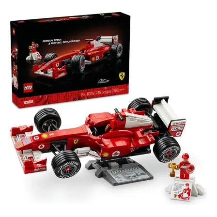 LEGO Icons Ferrari F2004 e Michael Schumacher 11375; Carro de Fórmula 1 para Montar