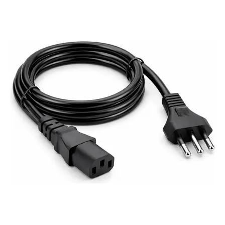 Cabo De Força Tripolar 2p+t Iec C13 Para Pc Monitor Impressora 1,5m Metros Padrão Brasileiro Bivolt 110v 220v Cabo... Preto 127/220v