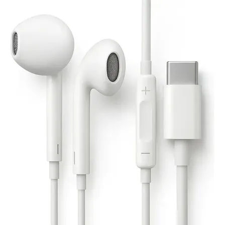 Fones De Ouvido Usb-c Tipo C Com Microfone Integrado Som Estéreo Alta Qualidade Controle De Chamadas Compatível Com iPhone 15 16 17 Android Samsung Xiaomi Motorola Conexão Direta Premium Eletric Teck