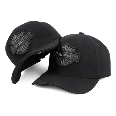 Boné Young Fechado Harley Davidson Preto All Black Fitão Aba Curva Tamanho Un