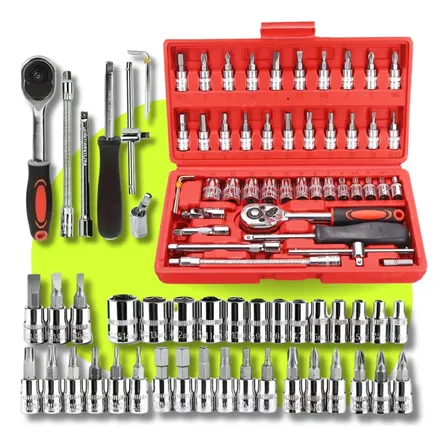 Kit Jogo De Ferramentas Profissional 46 Peças Chave Fenda Ph Cor Vermelho