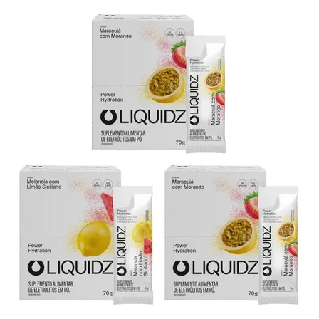 Liquidz® Eletrólitos Zero Açúcares 2 Sabores 3cx - 42 Sachês