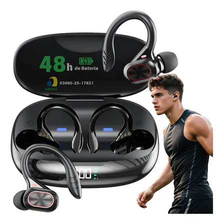 Fone De Ouvido Jskj S730 Tws Bluetooth Com Microfone, Para Esportes E Gamer Preto