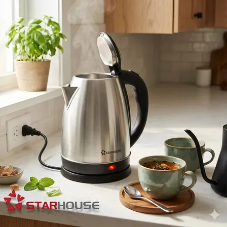 Chaleira Elétrica 1,8l 1000w Inox Aquecimento Café Agua Automática Jarra - Star House