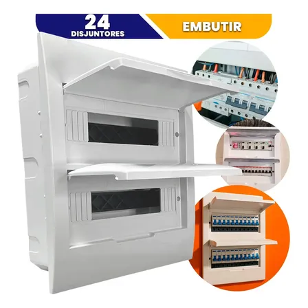 Quadro Distribuicao 24 Polos Din Embutir Trilho Din Pvc Quadrinho Centrinho