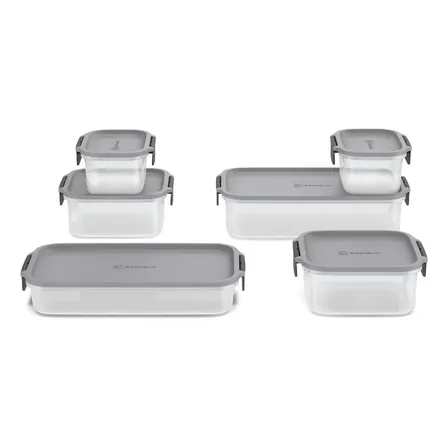 Electrolux Kit 6 Potes Herméticos De Plástico Cinza, 5,8l, Safelock, Empilhável E Modular