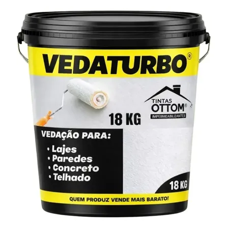 Tinta Impermeabilizante Para Parede Vedaturbo Ottom 18kg Acabamento Fosco Cor Cinza
